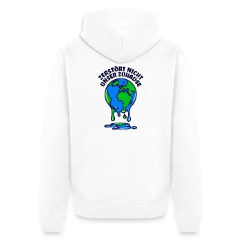 Umwelt Mutter Erde Umweltschutz Statement - Unisex Premium Bio Zip Hoodie - Weiß - Hinten - Thijin (182cm)