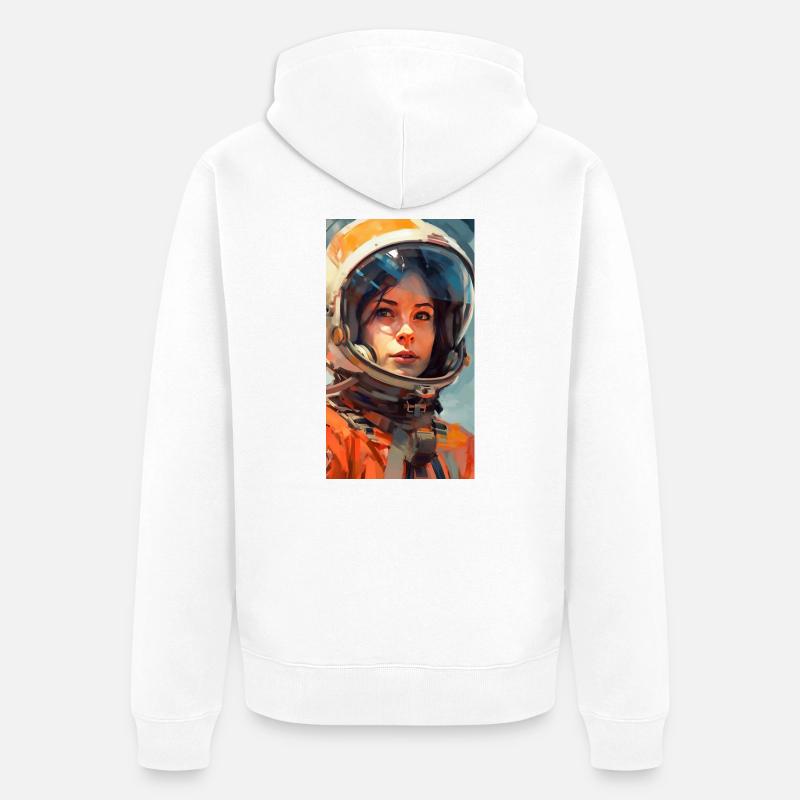 Fille de l’espace - Veste à capuche bio Premium Unisexe - blanc