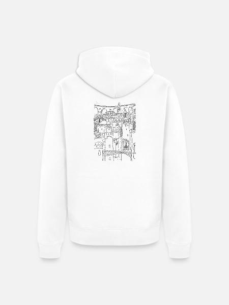 Görlitz Potpourri schwarz - Unisex Premium Bio Zip Hoodie - Weiß