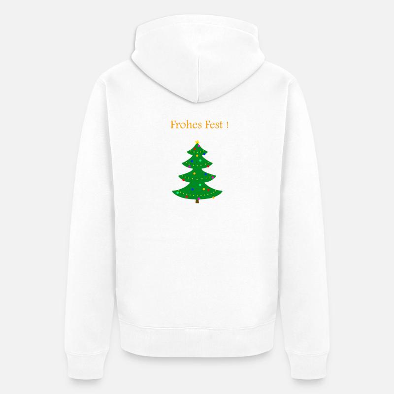 Arbre de Noël Joyeux Noël - Veste à capuche bio Premium Unisexe - blanc