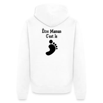 Être Maman, c'est le pied ! - Veste à capuche bio Premium Unisexe - blanc - Dos - Thijin (182cm)