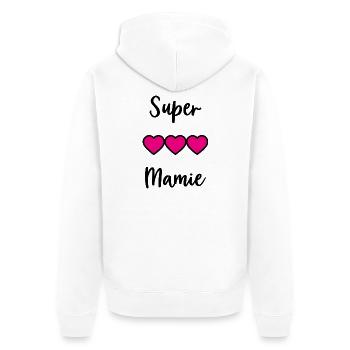 OMA. MAMA. OMA. MUTTERTAG - Unisex Premium Bio Zip Hoodie - Weiß - Hinten - Thijin (182cm)