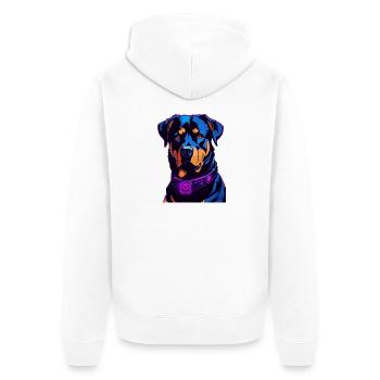 Néon Rottweiler Art Numérique - Veste à capuche bio Premium Unisexe - blanc - Dos - Thijin (182cm)