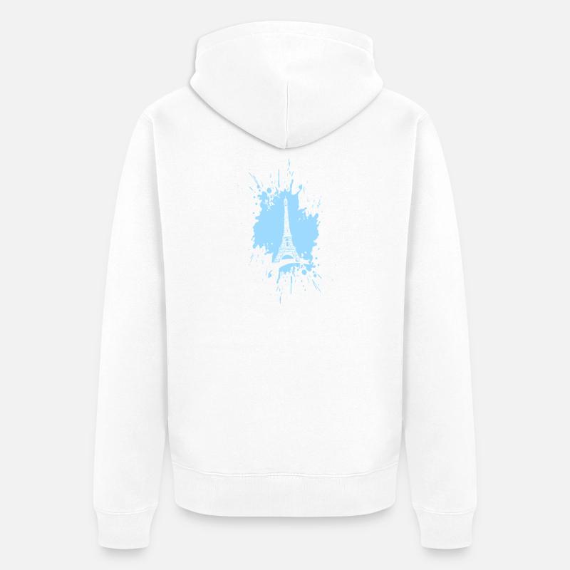 Eiffelturm in a Splash - Unisex Premium Bio Zip Hoodie - Weiß