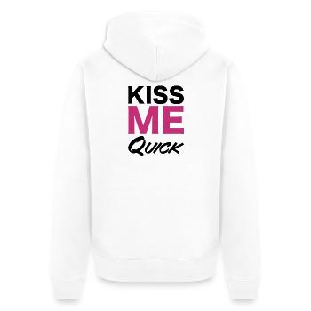 Conception de typographie rapide Kiss Me - Veste à capuche bio Premium Unisexe - blanc - Dos - Thijin (182cm)