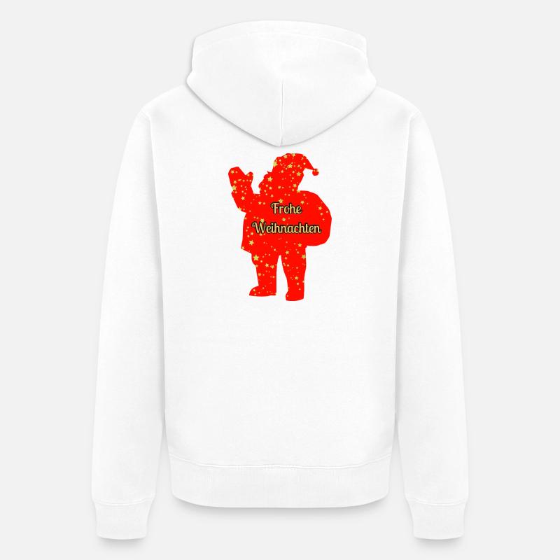 Père Noël Rouge Joyeux Noël Texte - Veste à capuche bio Premium Unisexe - blanc
