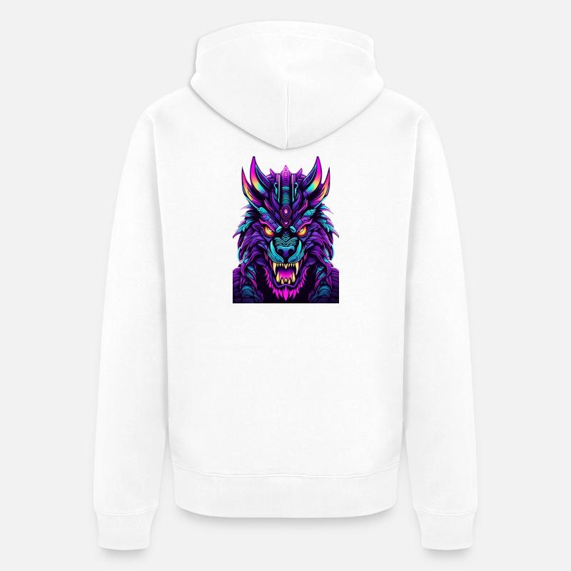 Neon Wolfsgeist - Veste à capuche bio Premium Unisexe - blanc