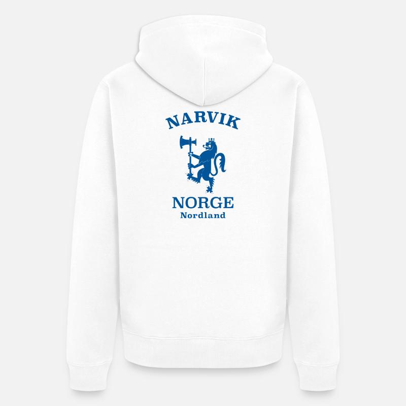 Narvik Norway Norwegen - Unisex Premium Bio Zip Hoodie - Weiß