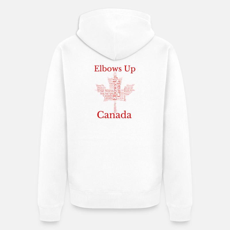 T-shirt de protestation Elbows Up Canada - Veste à capuche bio Premium Unisexe - blanc