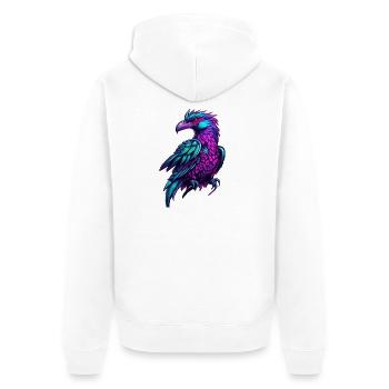 Vol de couleur Neon Phoenix - Veste à capuche bio Premium Unisexe - blanc - Dos - Thijin (182cm)