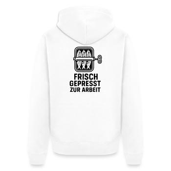 Public transport Freshly squeezed to work - Unisex Premium Organic Zip Hoodie - white - Back - Thijin (182cm)