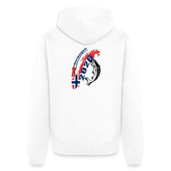 Norwegen_2026 - Veste à capuche bio Premium Unisexe - blanc - Dos - Thijin (182cm)