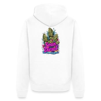 Sour Diesel - Unisex Premium Bio Zip Hoodie - Weiß - Hinten - Thijin (182cm)