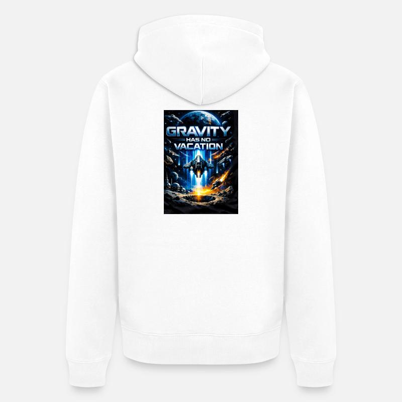 La gravité n’a pas de vacances - Veste à capuche bio Premium Unisexe - blanc