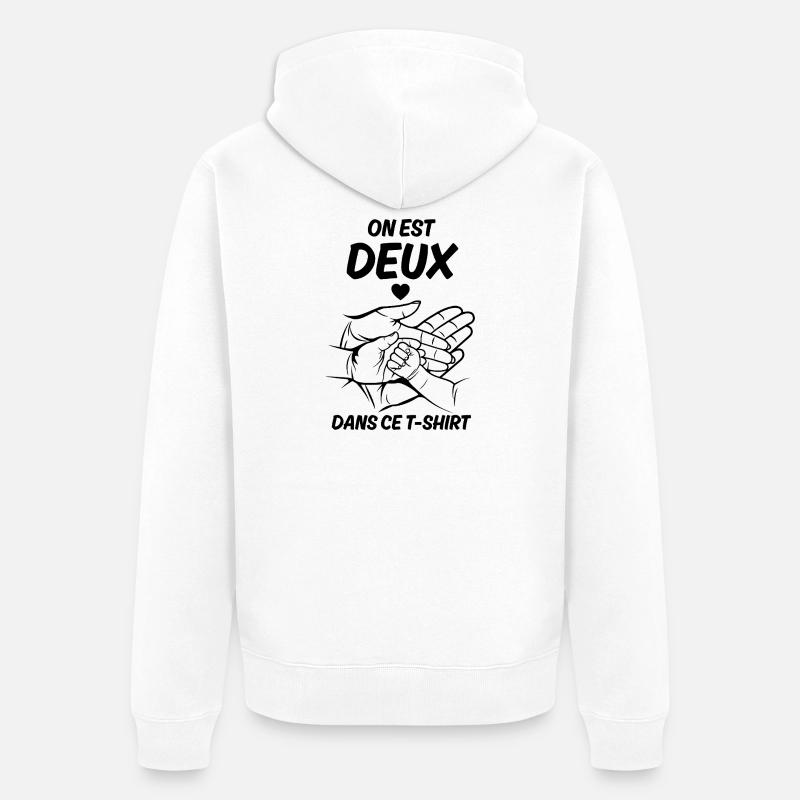 Annonce grossesse on est deux amour - Veste à capuche bio Premium Unisexe - blanc