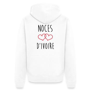 Wedding Anniversary - Ivory Wedding (62 years) - Unisex Premium Organic Zip Hoodie - white - Back - Thijin (182cm)