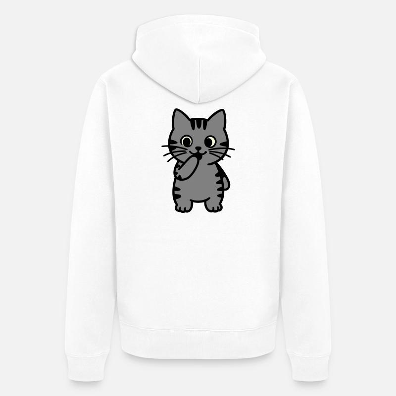 Tigre Chat Tigre-Tigre-Trois Couleurs - Veste à capuche bio Premium Unisexe - blanc