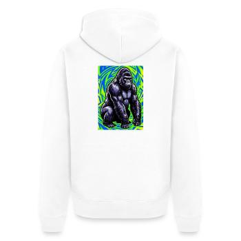 gorille - Veste à capuche bio Premium Unisexe - blanc - Dos - Thijin (182cm)