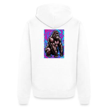 gorilla - Unisex Premium Organic Zip Hoodie - white - Back - Thijin (182cm)