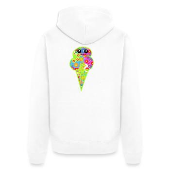 Retro Eis Vintage Kinder Kind 60er  - Unisex Premium Organic Zip Hoodie - white - Back - Thijin (182cm)
