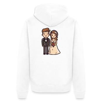 Couple marié marié - Veste à capuche bio Premium Unisexe - blanc - Dos - Thijin (182cm)