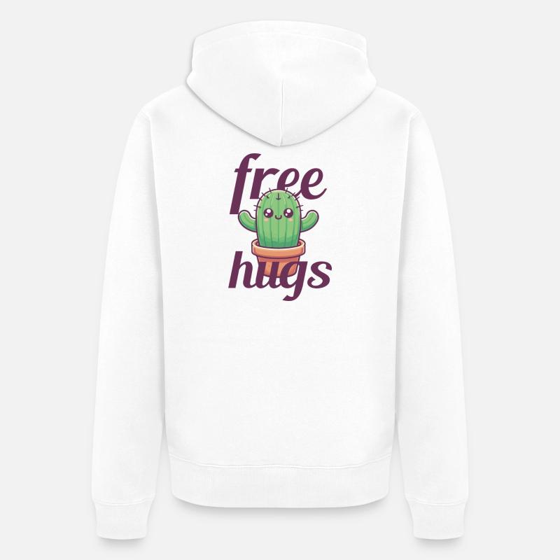 Cactus câlins gratuits - Veste à capuche bio Premium Unisexe - blanc