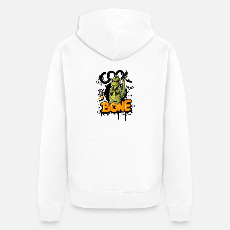 Police Dino BONE Casual - Veste à capuche bio Premium Unisexe - blanc