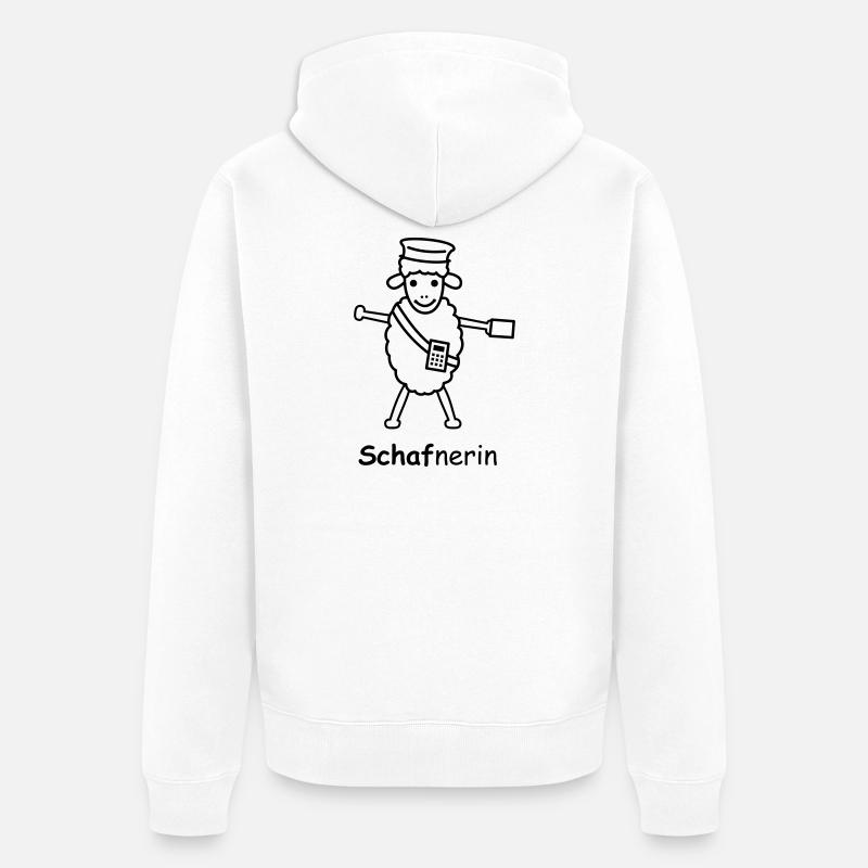 TIB_Schaf-nerin - Unisex Premium Bio Zip Hoodie - Weiß