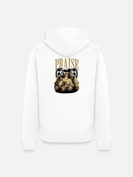 Engel Lobpreis Kunstaltar - Unisex Premium Bio Zip Hoodie - Weiß