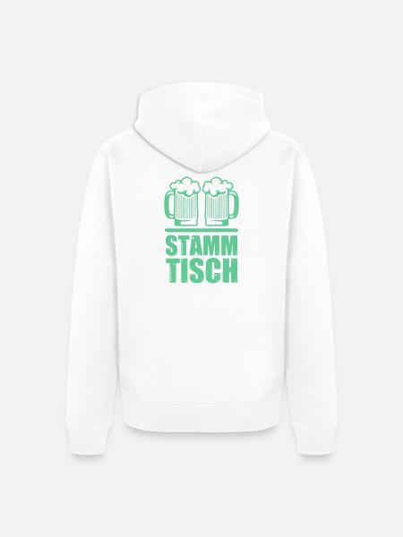 Stammtisch Bierfreunde Motiv - Unisex Premium Bio Zip Hoodie - Weiß