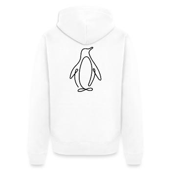 Pinguin Frontansicht Antarktis Winter Tierliebe - Unisex Premium Bio Zip Hoodie - Weiß - Hinten - Thijin (182cm)