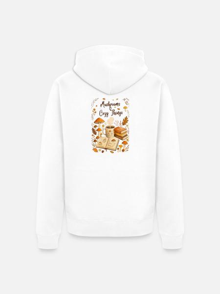 Pilze und gemütliche Süße - Unisex Premium Bio Zip Hoodie - Weiß