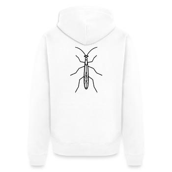 Stick-Insekt - Unisex Premium Bio Zip Hoodie - Weiß - Hinten - Thijin (182cm)