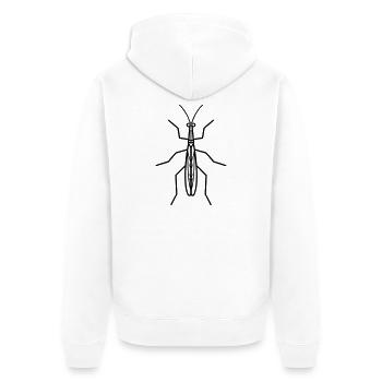 Stick-Insekt - Unisex Premium Bio Zip Hoodie - Weiß - Hinten - Thijin (182cm)