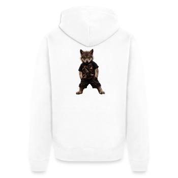 GRNDWLF Junior  - Unisex Premium Bio Zip Hoodie - Weiß - Hinten - Thijin (182cm)