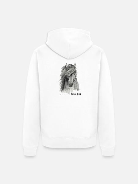 Islandpferd - Unisex Premium Bio Zip Hoodie - Weiß