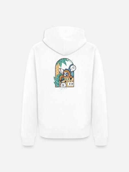 Faulheit pumpt Fettschläge an der Küste - Unisex Premium Bio Zip Hoodie - Weiß