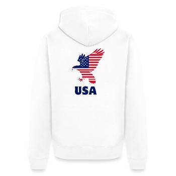 Flag verwenden - Unisex Premium Bio Zip Hoodie - Weiß - Hinten - Thijin (182cm)