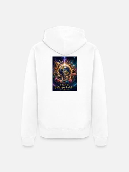 Gott ist ein großartiger Schöpfer - Unisex Premium Bio Zip Hoodie - Weiß