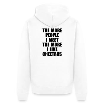 Gepard Spruch Sarkasmus - Unisex Premium Bio Zip Hoodie - Weiß - Hinten - Thijin (182cm)