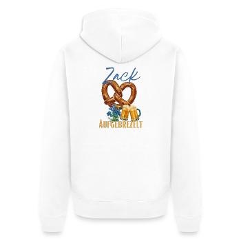 Pauline_-10- - Unisex Premium Bio Zip Hoodie - Weiß - Hinten - Thijin (182cm)