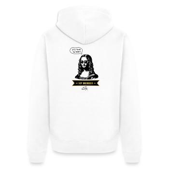 VIP Mona Lisa Party Edition - Unisex Premium Bio Zip Hoodie - Weiß - Hinten - Thijin (182cm)