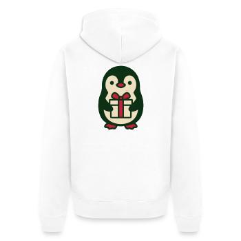 Pinguin Geschenk Clipart - Unisex Premium Bio Zip Hoodie - Weiß - Hinten - Thijin (182cm)