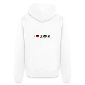 I Love Germany - Unisex Premium Bio Zip Hoodie - Weiß - Hinten - Thijin (182cm)
