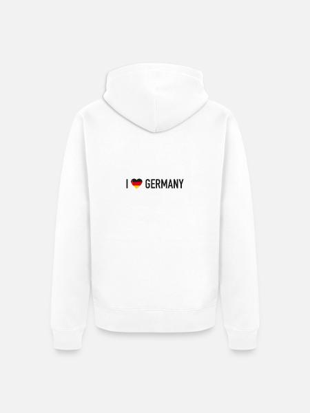 I Love Germany - Unisex Premium Organic Zip Hoodie - white