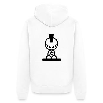 anarchie - Unisex Premium Bio Zip Hoodie - Weiß - Hinten - Thijin (182cm)