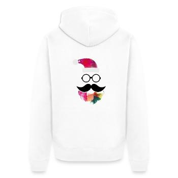Der Hipster-Weihnachtsmann macht jo hohoho - Unisex Premium Bio Zip Hoodie - Weiß - Hinten - Thijin (182cm)