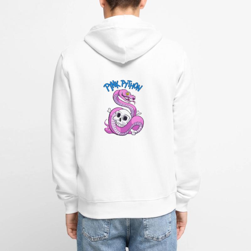 Pink Python (Blue) Unisex Premium Bio Zip Hoodie
