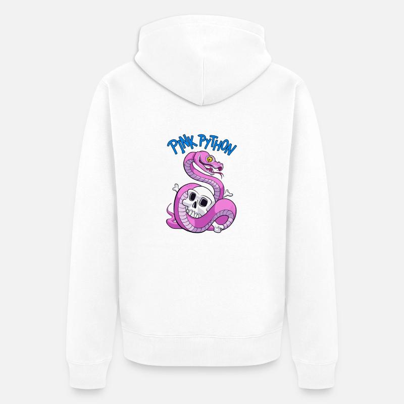 Pink Python (Blue) - Veste à capuche bio Premium Unisexe - blanc