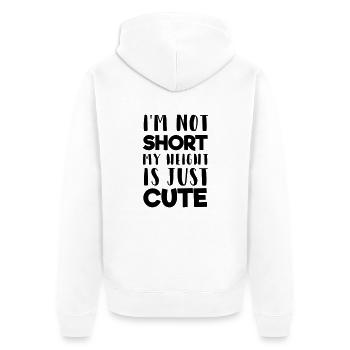 My height is cute - Unisex Premium Organic Zip Hoodie - white - Back - Thijin (182cm)